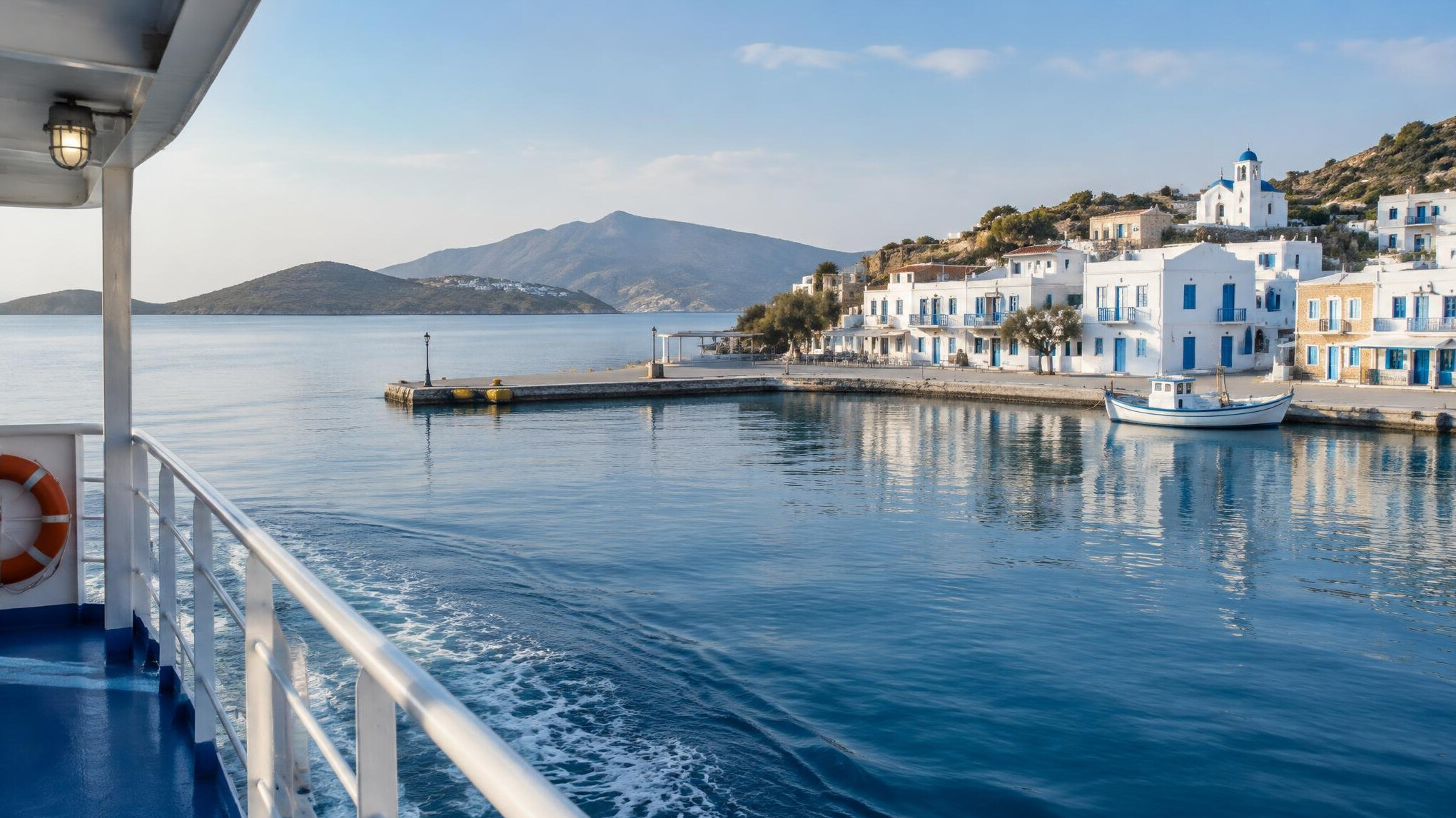 empty greek harbor