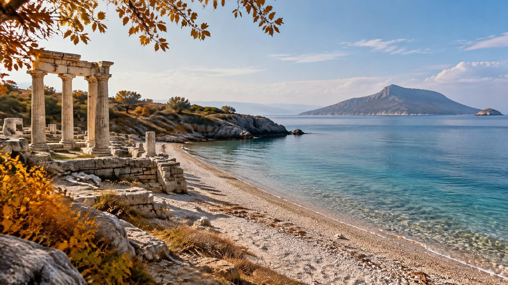 quiet greek beach off season