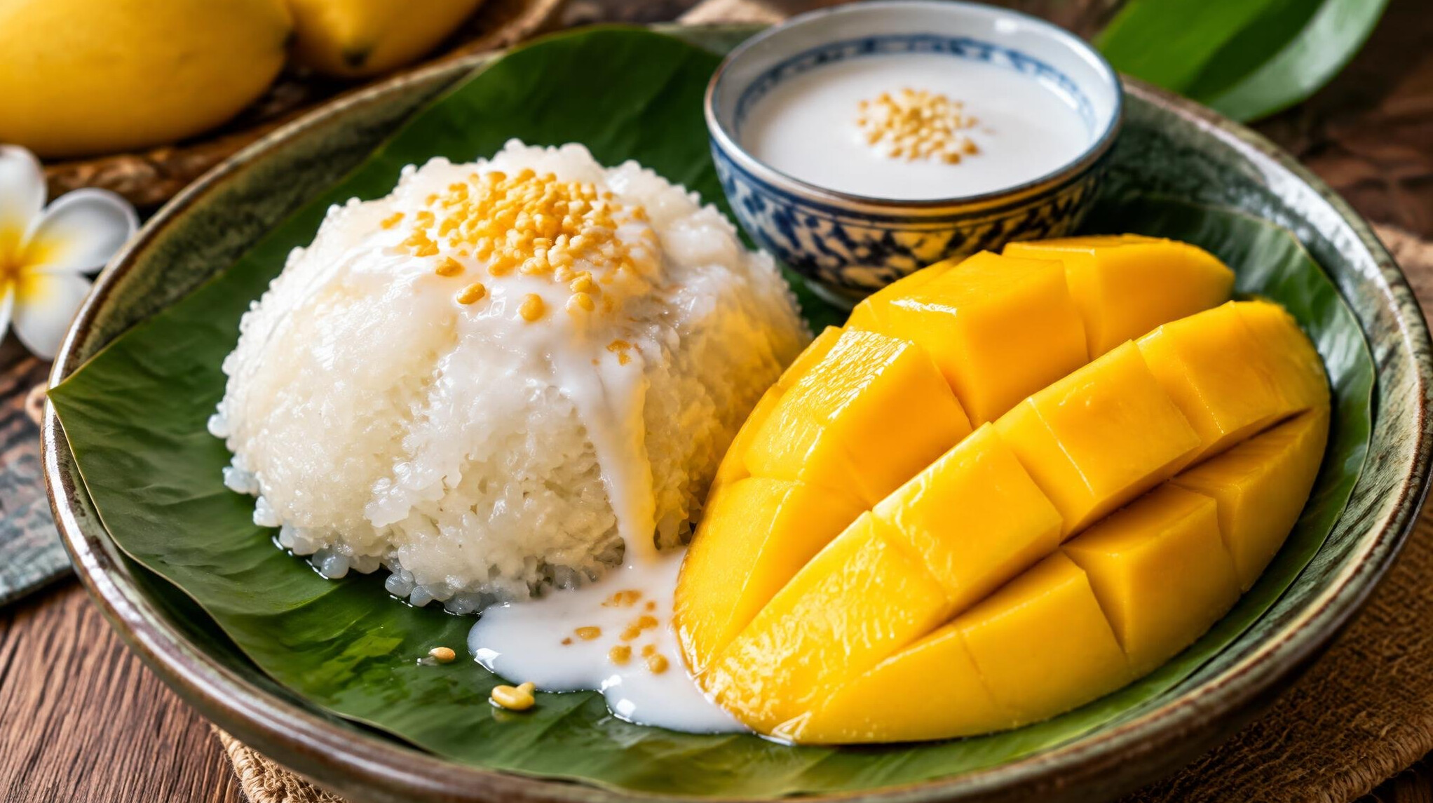 thai dessert mango sticky rice