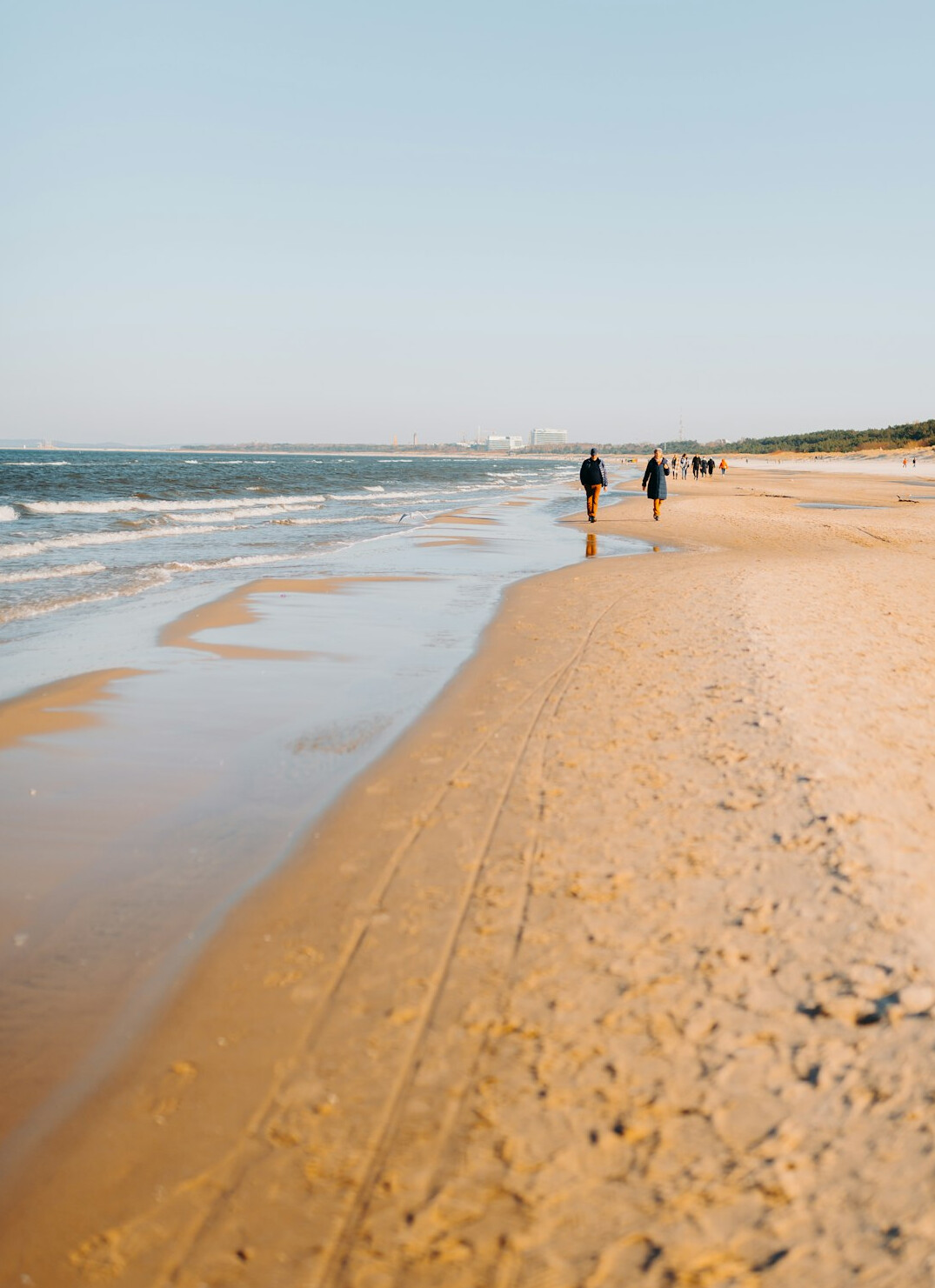 secluded polish baltic beach in fall