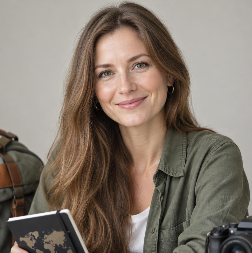 Portrait of a woman travel writer