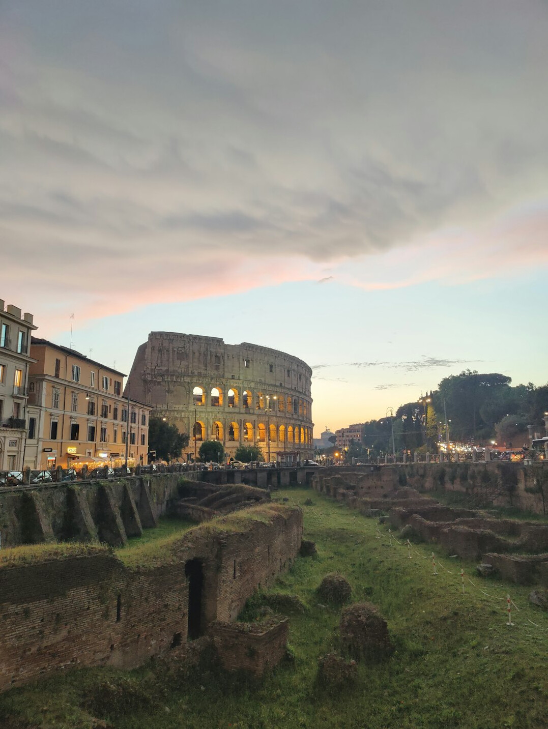 Colosseum in Rome at golden hour